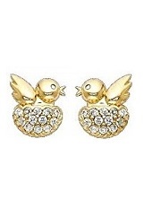 handsome gold bird toddler stud earrings